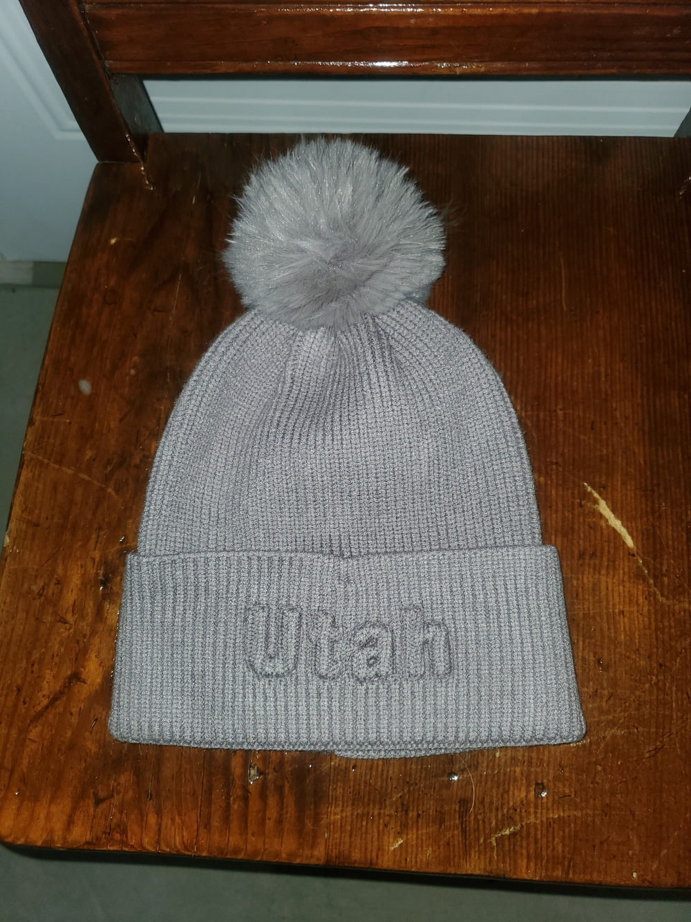 Utah Pom Beanie Hat - Gray